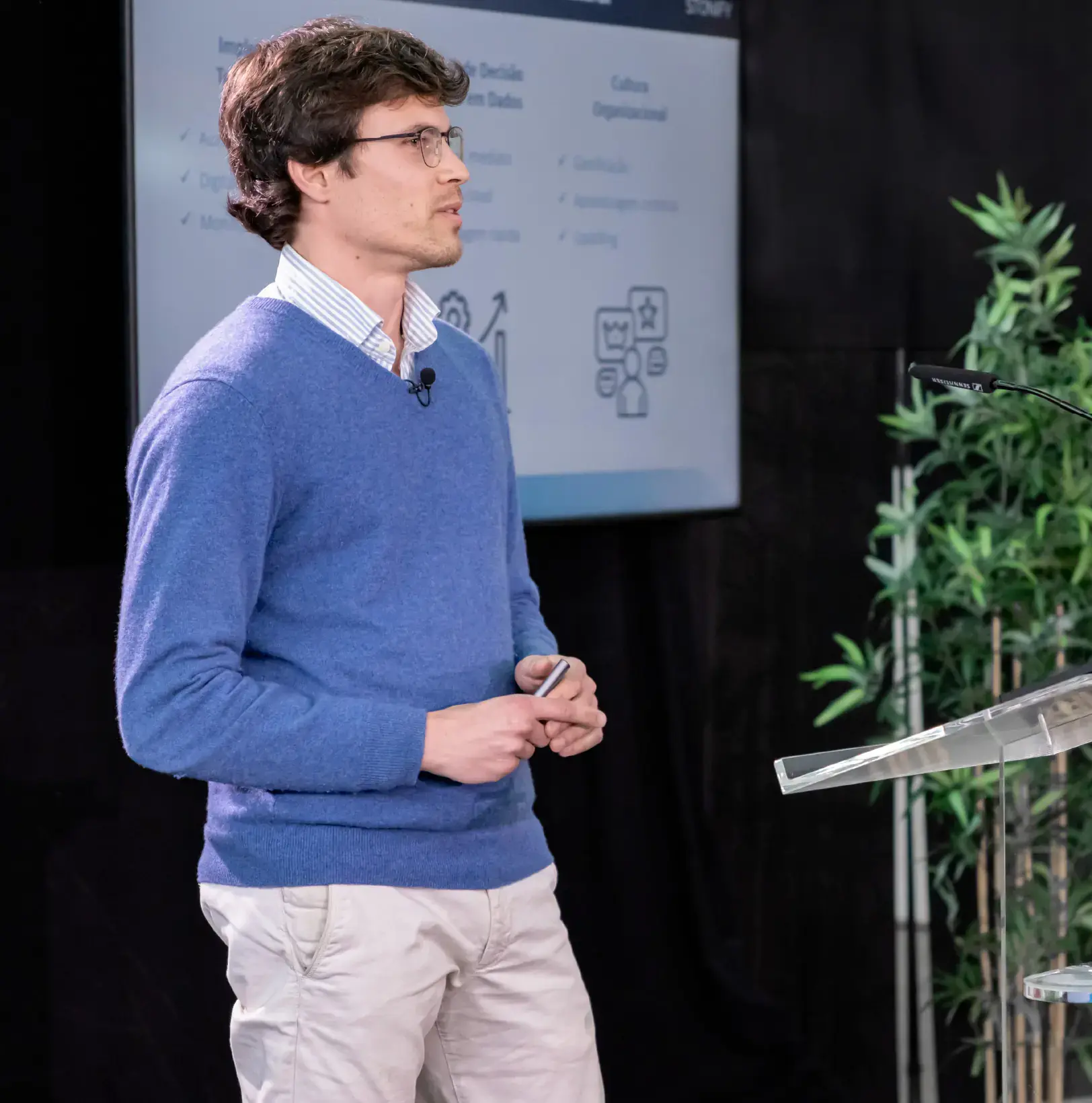 CEO giving a speech at conference