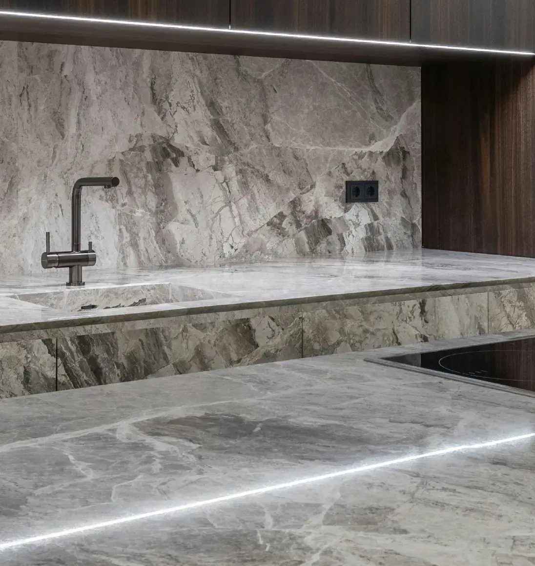 Marble kitchen countertop
